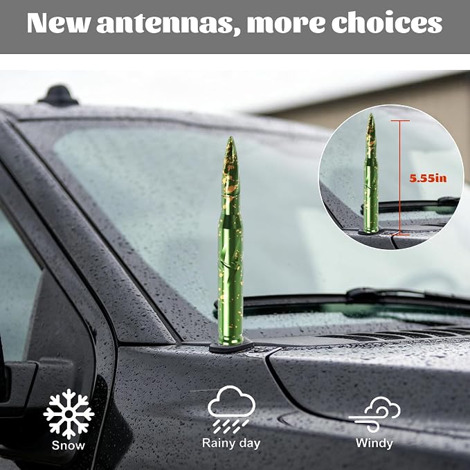 Famobay Stubby Bullet Antenna Car Truck Antenna Chevy Silverado & GMC Sierra Trucks Heavy Duty Pickup Trucks Accessories（5.5inch Iridescent Color）