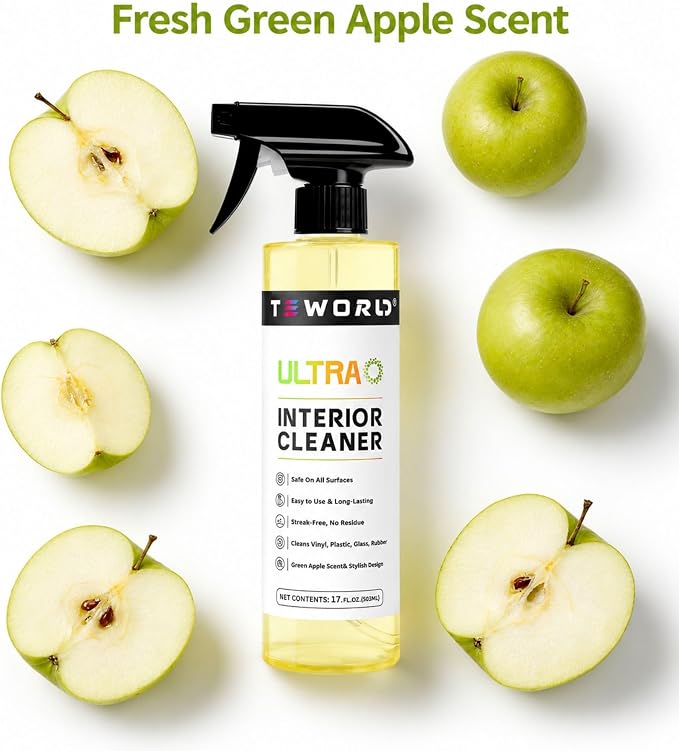 Tesla Seat Cleaner & Stain Remover, Tesla Interior Cleaner for White & Black Vegan Leather | Tesla Model Y Juniper Accessories 2026 & Tesla Model 3 Accessories, S/X/Cybertruck (Apple Y)