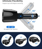 [2026 Upgraded] Cigarette Lighter Splitter, 180W 2-Socket Cigarette Lighter Adapter with Dual QC3.0 and 20W PD USB C Car Charger Splitter for GPS/Dash Cam/Laptop/iPad/iPhone 17/16/15/14/13/12