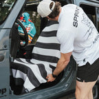 Athletic Running Towel, Full-Sized, Car Seat Cover - Performance Microfiber (Midnight Boardwalk Stripe)
