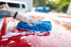 Premium Chenille Microfiber Knobby Wash Mitts - Perfect for Car Washing and Detailing; Scratch-Free, Lint-Free, Double-Sided, Plush, and Absorbent; Blue (2-Pack)