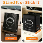 Disposable Car Trash Bags, 60 Count Stand-Up & Stick-On Car Garbage Bags, 2 Gallon Leakproof Odor Seal Heavy Duty Car Trash Can Alternative for Car SUV Truck