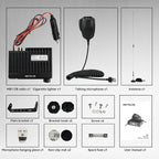 MB1 CB Radio Kit, Noise Cancellation AM/FM Mini CB Radio with Antenna, 12V/24V Cigarette Lighter Plug, 7-Color Screen, Emergency Channel 9/19, VOX, Auto-Scan, for Truckers