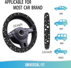Elastic Steering Wheel Cover Car Accessories Cute Universal 15 Inch Absorbing Sweat Non-Slip Breathable for Man Woman - Moon and Star