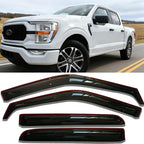 in-Channel Window Visors Rain Guards Fit for Ford F150 2015-2020 SuperCrew | Window Deflectors Vent Visors for Ford F250 F350 F450 F550 Super Duty Crew Cab 2017-2022, Vent Shades Truck Accessories 4pcs