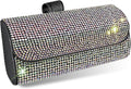 Bling Sunglasses Holder for Car Sun Visor, Rhinestone Auto Eyeglasses Mount Clip Organizer, Leather Sunvisor Sunglasses Storage Case, Universal Glasses Holder Clips for SUV, Sedan, Van (AB)