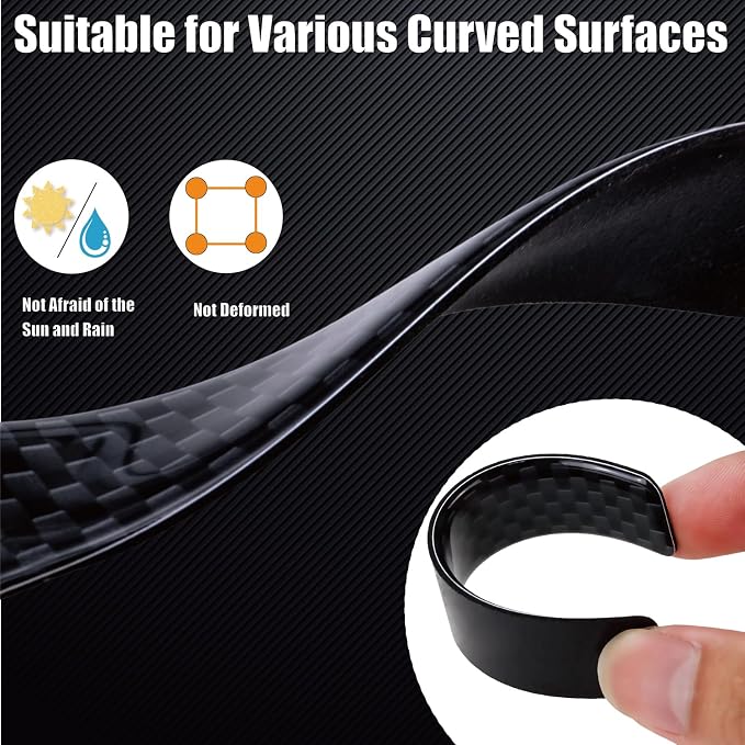4PCS Universal Car Side Door Edge Guards Protector Real Carbon Fiber Door Edge Guard Protector Trim Molding Crash Scratch Protector Bumper Guard Protector Sticker Anti-Collision Strips