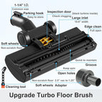 Turbo Brush Head Shop Vac Accessory 1.25" with 2.5" Hose Adapter, 1-1/4" 2-1/2" Shopvac Attachment for Wet Dry Vacuums, Ideal for Pet Hair Removal on Carpets Area Rugs Hardfloors