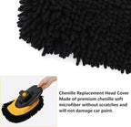 Car Wash Brush Replacement Head Cover, Soft Microfiber Car Wash Mop Head Suitable for 15° Curved Pole CarCleaning Mop (Only Head Cover)