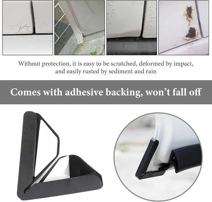 2PCS Car Door Protector Edge Guards, Carbon Fiber Anti-Collision Auto Door Corner Protector, Anti-Rub Trim Sticker Front Do or Corner Decoration for Cars Trucks SUVs (Black Sport)