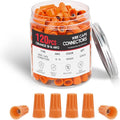 120PCS Orange Wire Connectors Kit 18-16 AWG Electric Wire Caps Insulating Insert Twist Electrical Wire Terminal with Spring for Connect Electrical Wiring Automotive Car Truck Boats Marine