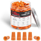 120PCS Orange Wire Connectors Kit 18-16 AWG Electric Wire Caps Insulating Insert Twist Electrical Wire Terminal with Spring for Connect Electrical Wiring Automotive Car Truck Boats Marine