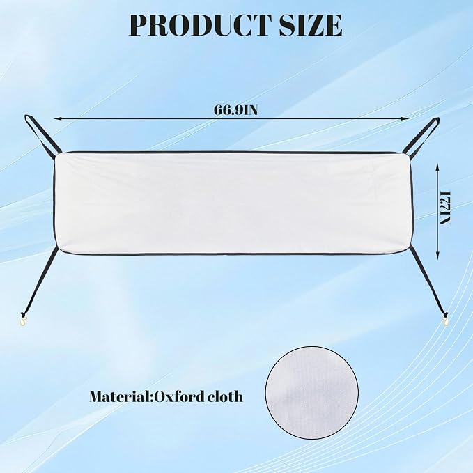 Half Car Cover for Windshield Ice & Snow - Windshield Snow Cover with Hail Protector, All-Weather Car Cover Fit for Cars & SUVs with Reflective Straps (Universal Car Leaf Protector)