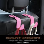 4PCS Car Seat Headrest Hook, Auto Back Seat Hanging Storage Organizer, Vehicle Seatback Hanger Holder for Purse Handbag Coat Umbrella, Universal Interior Car Accessories (Dark Pink)