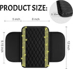 Bling Car Center Console Cover, Leather Car Arm Rest Cover Cushion with 2 Storage Bags, Universal Auto Armrest Protector Storage Box, Bling Accessories Interior for Most Vehicles (Yellow)