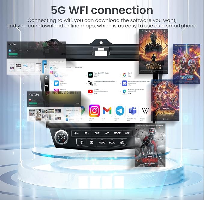 8 Core 4+32G Car Radio Stereo for Honda Accord 7th 2003 2004 2005 2006 2007: 10 inch with CarPlay Android Auto 5G WiFi Bluetooth GPS SWC Mirror Link Split-Screen DSP FM/RDS