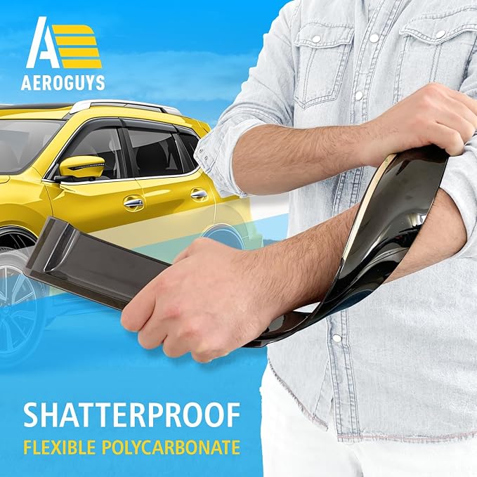 Extra Durable Window Deflectors Tape-On Window Visors Rain Guards Fit for Nissan Rogue 2014-2020, Sun Visors, Wind Vent for Shades, Exterior Car Accessories - 6pcs. AG0223