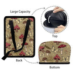 Mushroom Butterfly Print Car Trash Can with Lid, Leak Proof Auto Trash Bag Hanging Vehicle Garbage Can Multipurpose Storage Container for Back Seat Road Trip