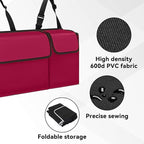 Car Trunk Organizer, Backseat Hanging Large Storage with Adjustable Straps,Waterproof PVC Collapsible Cargo Bag, Car Interior Accessories for Auto SUV MPV (Red)