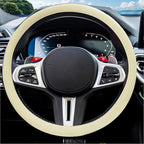 JDDRY Car Steering Wheel Cover,Silicone Steering Wheel Protector,Universal Fit Vehicle Steering Wheel Cover,Steering Wheel Protective Cover(Beige,1PC)