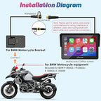 Carpuride W502B Motorcycle Carplay Screen for BMW R1200GS R1250GS S1000XR Motorcycle, 5 inch Waterproof Touchscreen, Portable Carplay/Android Auto GPS Navigation for Motorbike, Dual Bluetooth