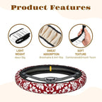 Steering Wheel Cover Accessories Neoprene Cover, Breathable Non-Slip Easy to Install Suitable for Women Men, 14.5-15.5 Inch for Car SUV Van Truck Universal - Artistic Flower