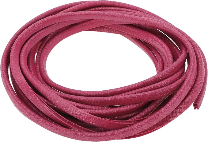 Universal Car Door Edge Protective Sealing Strip U-Type Door Scratch Protection Guard, 26.25ft 8m, Anti-scratch Collision, PVC Iron, Rose Red
