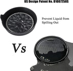 Car Cup Coaster Universal Non-Slip Cup Holders Bling Crystal Rhinestone Car Interior Accessories 2 Pack Black Flower