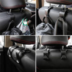 Car Back Seat Headrest Hooks, 4PCS Vehicle Backseat Storage Organizer Hanger, Multifunctional Auto Headrest Hidden Hook Universal for Handbag Purse Backpacks Bags and Groceries (Pink)