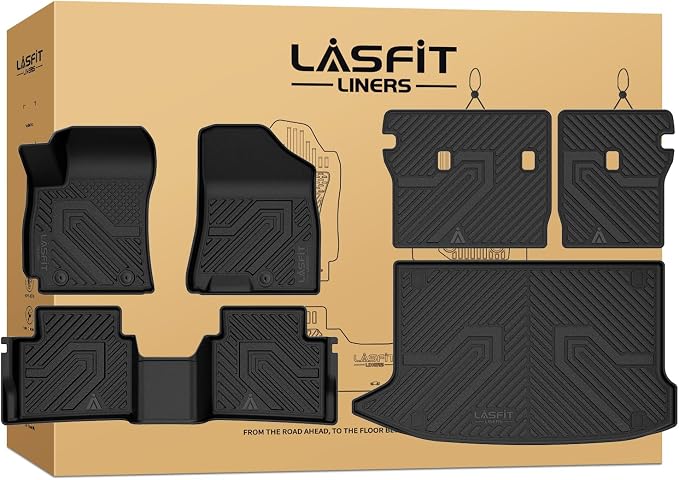 Floor Mats & Backrest Mats & Cargo Mat for Hyundai Kona Gas 2018-2023 /Kona N 2023 2022 (Not Fit EV), All Weather TPE Custom Fit Floor Liners Car Mats & Trunk Mats Accessories, Black