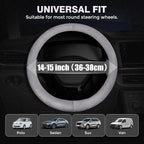 Winter Steering Wheel Cover, Microfiber Suede Car Steering Wheel Covers with Anti-Slip Lining, Breathable Elastic Car Steering Wheel Protector Soft, Universal Standard Size 14-15 inch