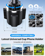 [Upgrade Version Cup Phone Holder for Car Universal Adjustable Long Neck Car Phone Mount Cradle Friendly Compatible with iPhone Samsung Google and All 4.0-7.0 inches Smartphones
