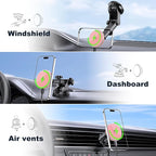 for Mag-Safe Car Mount Charger, Magnetic Phone Holder for Your Car Charger Dash Windshield Vent Magnetic Wireless Car Charger Mount for iPhone 17 16 15 14 13 12 Pink