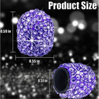 8PCS Bling Crystal Diamond Tire Stem Valve Caps, Dustproof Car Wheel Tire Valve Caps Universal Tire Valve Stem Covers for Cars, SUV, Trucks, Bikes, Motorcycles, Bicycles (Purple)