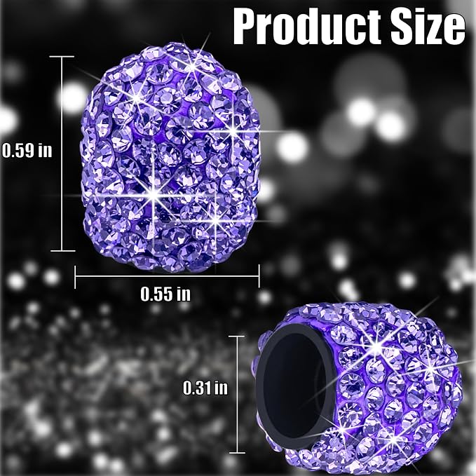 4PCS Bling Crystal Diamond Tire Stem Valve Caps, Dustproof Car Wheel Tire Valve Caps Universal Tire Valve Stem Covers for Cars, SUV, Trucks, Bikes, Motorcycles, Bicycles (Purple)