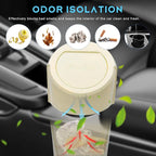 Car Trash Can Bin with Lid, Leakproof Auto Cup Holder Garbage Bin Multipurpose Storage Organizer, Mini Portable Dustbin Side Door Garbage Can for Vehicle Home Office (Beige)