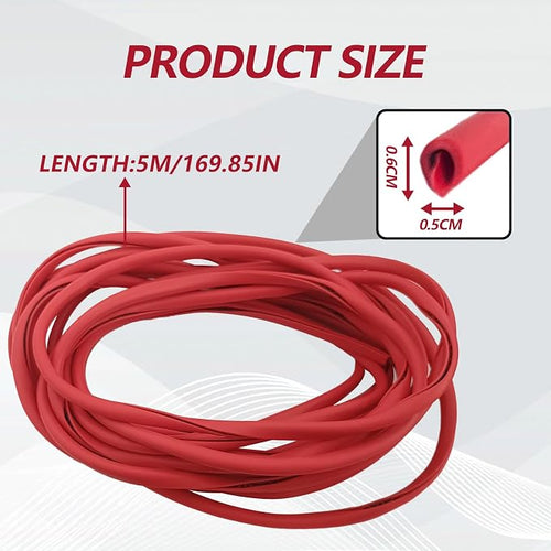 16FT (5M) Car Door Edge Protector, Universal U Shape Trim Molding Rubber Seal Protector with Fits Most Cars (Red)