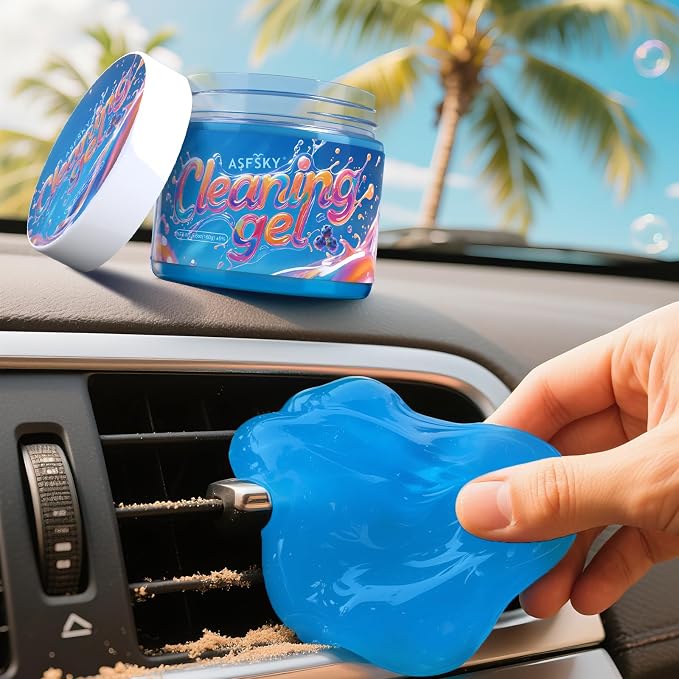 Car Cleaning Gel (Blue,Blueberry) Cleaning Putty Universal Dust Cleaning Car Interior Cleaner Keyboard Dust Remover Car Slime Gifts for Men Women girl（1 pack）