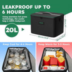 112L Large Capacity Car Trunk Organizer with 20L Insulated Fresh-Keeping Bag, Heavy-Duty 600D Waterproof Oxford Collapsible Storage for SUV, Sedan, Truck, 2 Securing Hooks & Reflective Strips