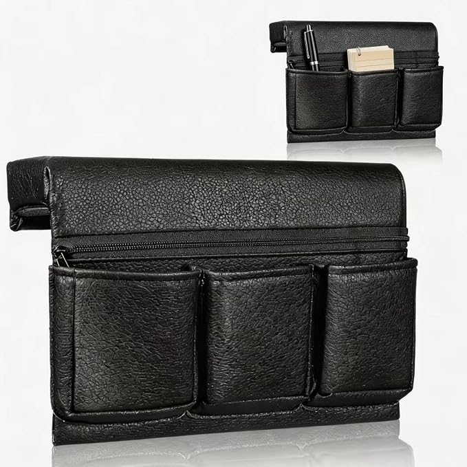 Car Door Window Armrest Pad, Artificial Leather Side Storage Box, Auto Interior Organizer Pocket for Truck SUV, Black