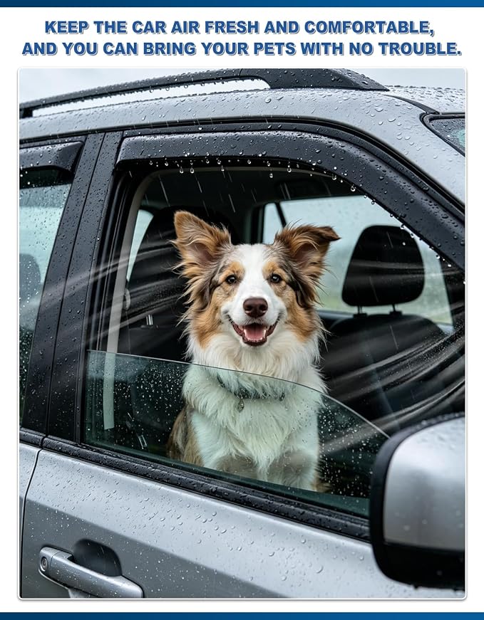 in-Channel Window Rain Guards Fit for Ford Explorer 2011 2012 2013 2014 2015 2016 2017 2018 2019, Extra Durable Visors Vent Visors Window Deflector Vent Shades Car Accessories -4 pcs