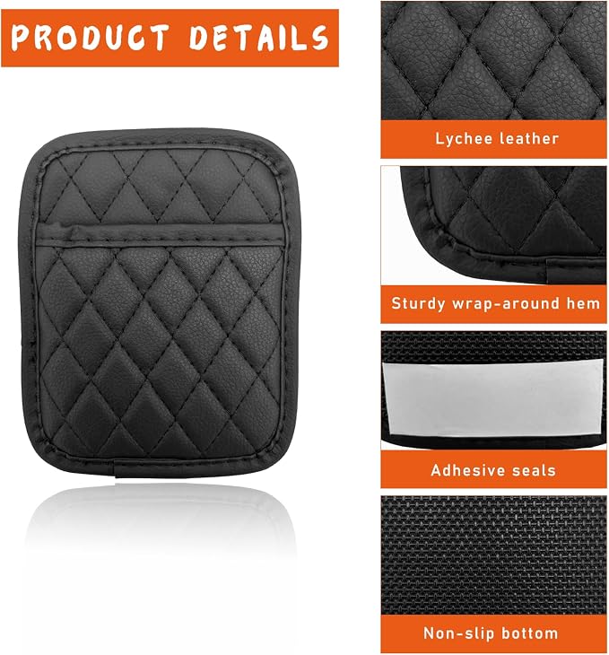 2PCS Car Side Pocket Organizer, Leather Auto Seat Storage Bag for Cell Phone Sunglasses, Waterproof Document Holder Tray Pouch for Vehicle Seat Gap Filler, Car Accessories (Small)