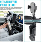 Car Cup Holder Tray, 3 in 1 Multifunctional Vehicle Food Water Bottle Phone Holder Expander Adapter with Adjustable Base, Detachable Auto Interior Food Tray Table, Universal Fit (Carbon Fiber)