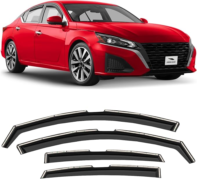 Voron Glass in-Channel Extra Durable Rain Guards for Nissan Altima 2019-2026, Window Deflectors, Vent Window Visors, 4 Pieces - 200914