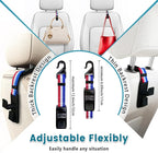 Purse Hook for Car, Adjustable Headrest Bag Seat Hooks Back, Car Accessories for Women, Coloured, 4 Pack