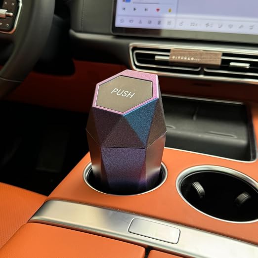 Car Trash Can with Lid, 2 Pack Mini Car Trash Can Cup Holder, Cars Garbage Can Car Accessories for Interior, Leakproof Car Trash Bin, Multipurpose Trash Can for Cars, Home (Iridescent Blue)