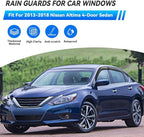 4pcs Front+Rear Smoke Tint Sun/Rain Guard Compatible with 2013-2018 Nissan Altima 4-Door Sedan Outside Mount Tape-On Vent Window Visors