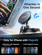 Only for iPhone Magsafe Car Mount Charger [15W Fast Wireless Charge, 78+LBS Strong Suction & 2400gf Magnetic] 360° Adjustable Car Phone Holder, Phone Holders for Your Car Dash Accents Accessory