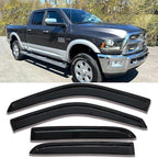 Side Window Visors rain Guards Vent Deflectors Compatible with Dodge Ram 1500 Crew Cab 2009-2018, Ram 2500/3500 Crew/Mega 2010-2025, 2019-2024 Ram 1500 Classic Crew, Window Rain Guard 94109