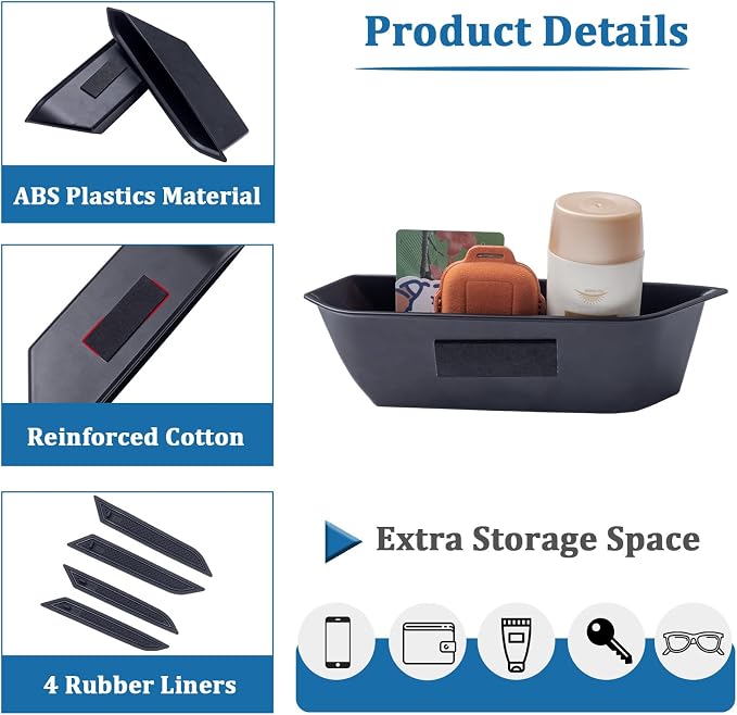 4 Doors Handle Storage Box Compatible with Ford Bronco 2021-2026 Accessories, Phone Holder Front and Rear Door Grab Handle Pocket Storage ABS Plastic-4PCS (Not for Sport Model)